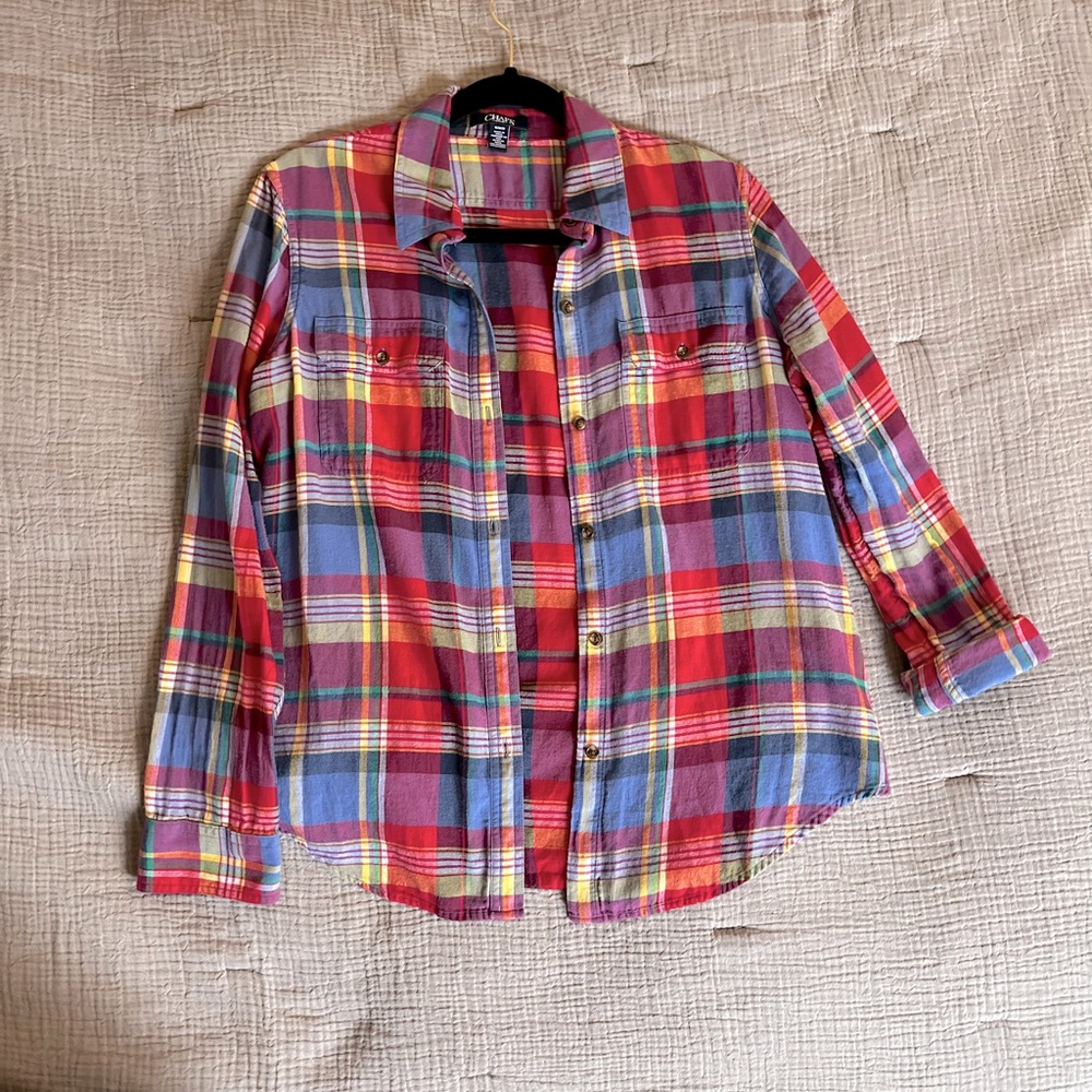 Chaps - Women’s Plaid Button Down Shirt